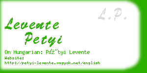 levente petyi business card